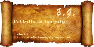 Bettelheim Gergely névjegykártya